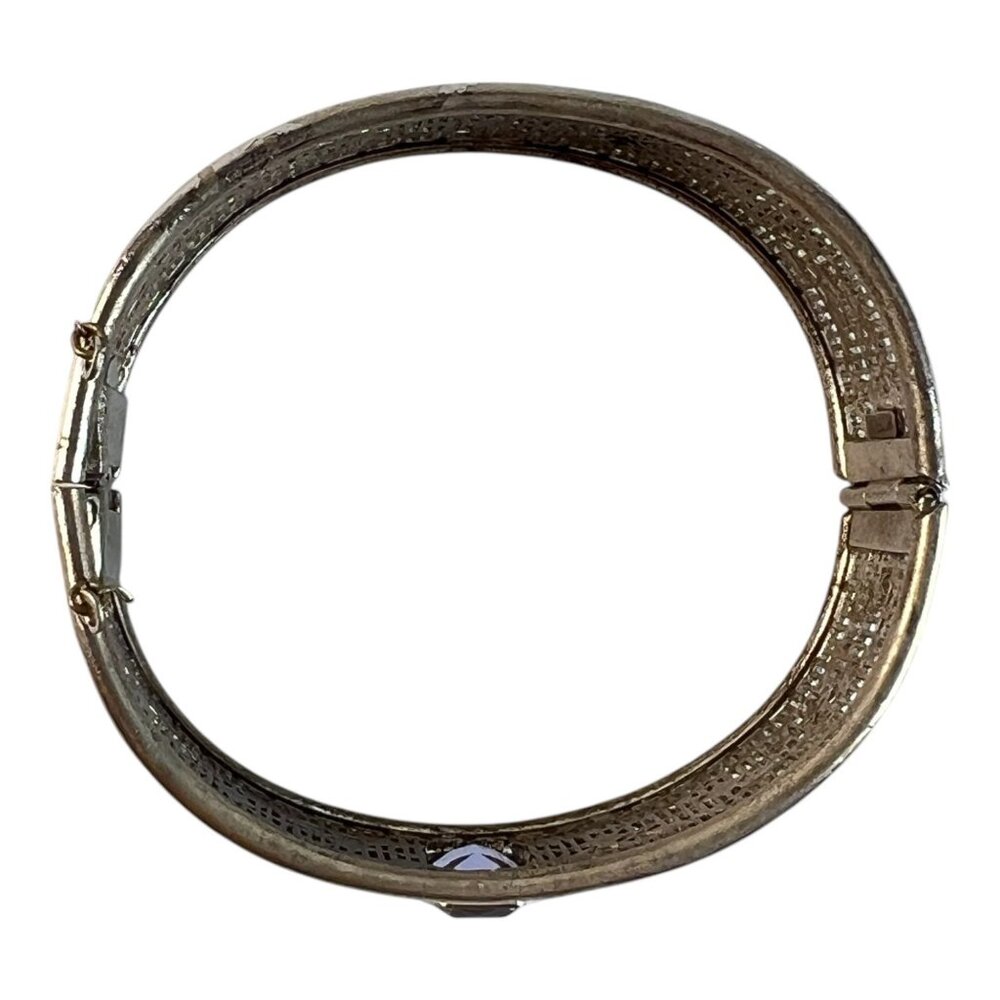 Vintage Ostby & Barton Sterling Silver Filigree Bangle Bracelet Eastern Star - Picture 4 of 10